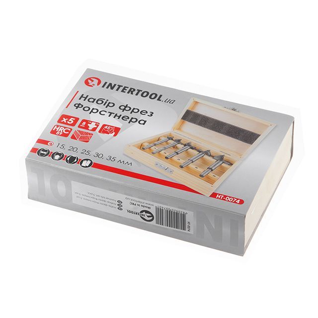 Набор фрез Форстнера, 5 ед. INTERTOOL HT-0074