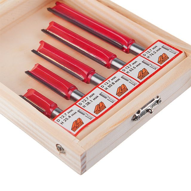 Набор фрез пазовых прямых, 5 ед. INTERTOOL HT-0075