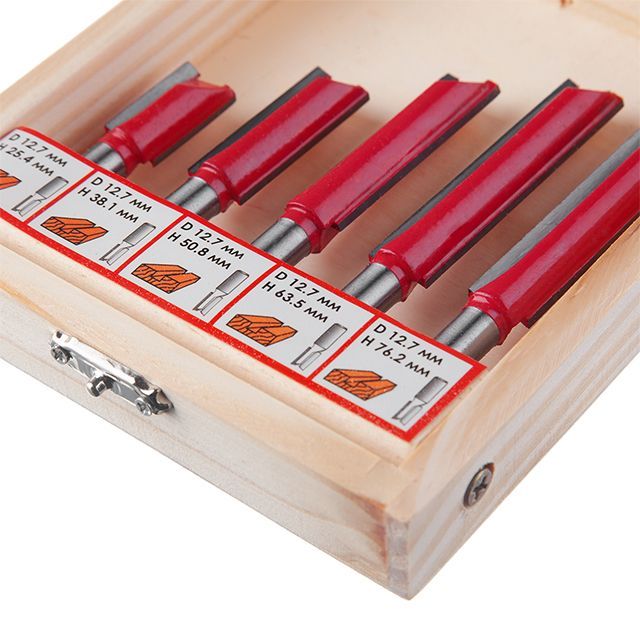 Набор фрез пазовых прямых, 5 ед. INTERTOOL HT-0075