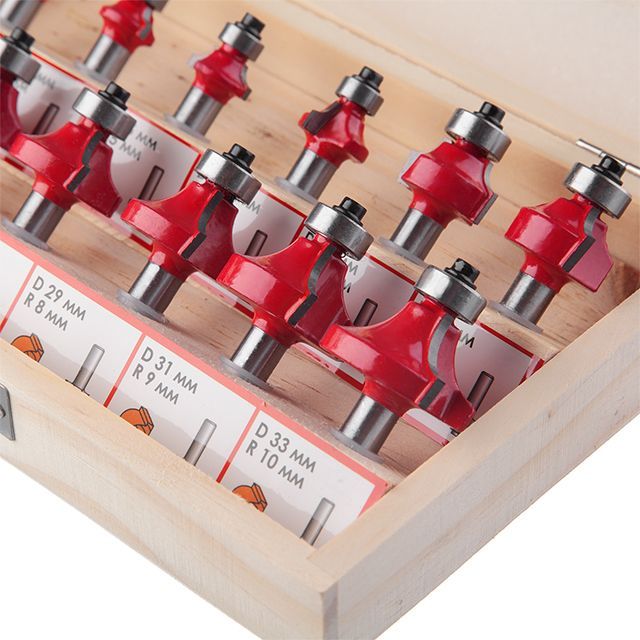 Набор фрез калевочных, 12 ед. INTERTOOL HT-0077