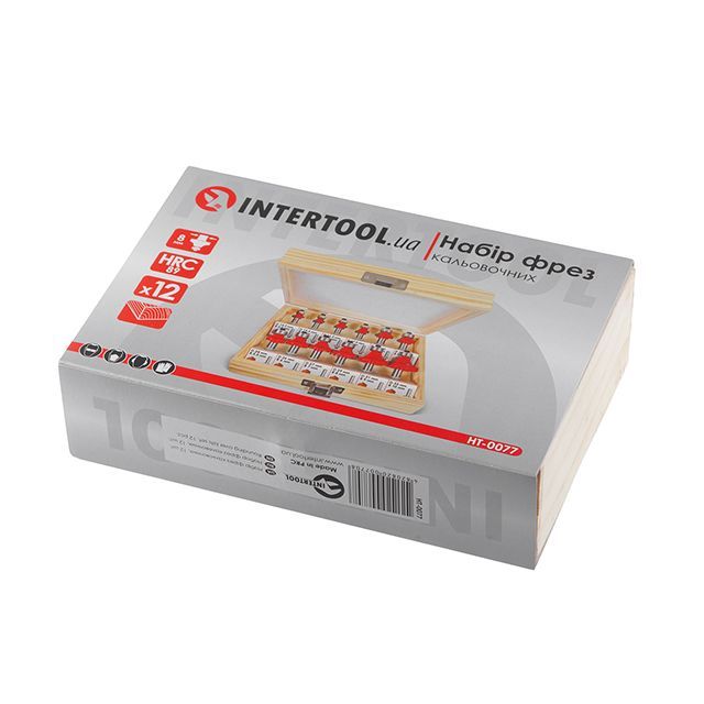 Набор фрез калевочных, 12 ед. INTERTOOL HT-0077