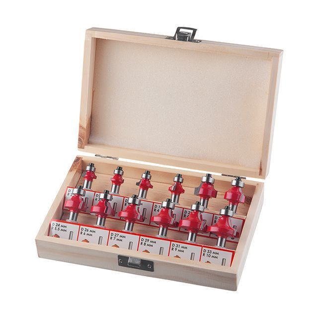 Набор фрез калевочных, 12 ед. INTERTOOL HT-0077