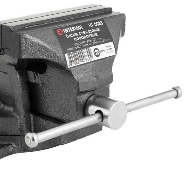 Тиски слесарные поворотные 150мм, 9,6кг INTERTOOL HT-0083