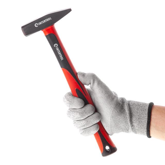 Молоток, 300г, ручка из фибергласса INTERTOOL HT-0203