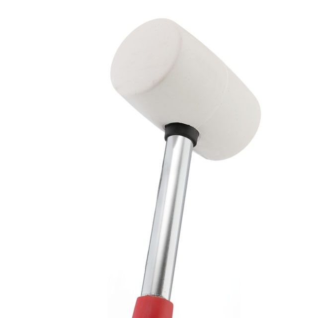 Киянка резиновая 450 г, белая резина, метал. ручка INTERTOOL HT-0227