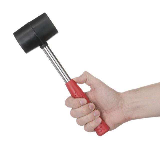 Киянка резиновая 450 г, черная резина, металлич. ручка INTERTOOL HT-0231