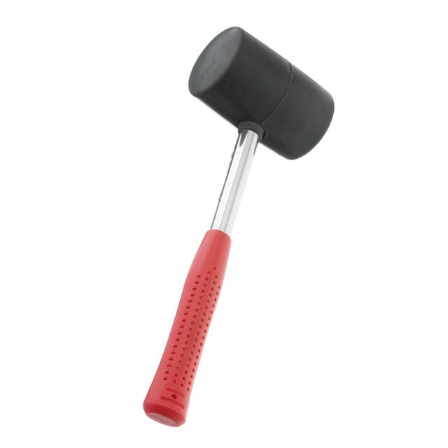 Киянка резиновая 680 г, черная резина, метал. ручка INTERTOOL HT-0232