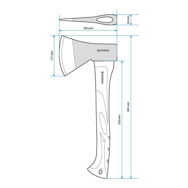 Топор 800 г, ручка из фибергласса INTERTOOL HT-0262