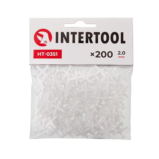Набор дистанционных крестиков для плитки 2,0 мм, 200 ед. INTERTOOL HT-0351
