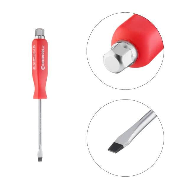 Отвертка ударная SL6*100 мм, Cr-V INTERTOOL HT-0482