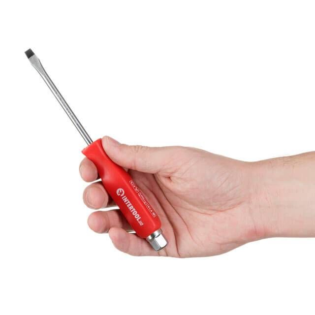 Отвертка ударная SL6*100 мм, Cr-V INTERTOOL HT-0482