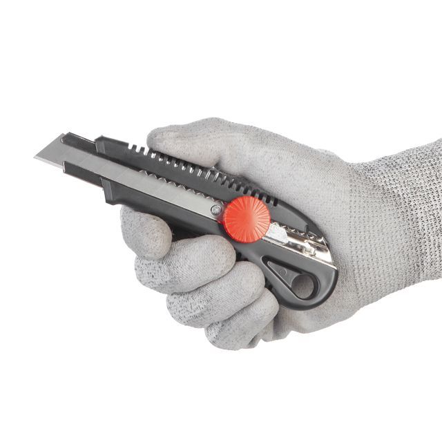 Нож сегментный 18 мм, металлическая направляющая, винтовая фиксация INTERTOOL HT-0502