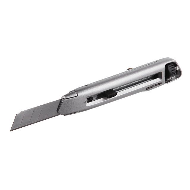 Нож сегментный 18 мм, металлический, усиленный, винтовая фиксация INTERTOOL HT-0512