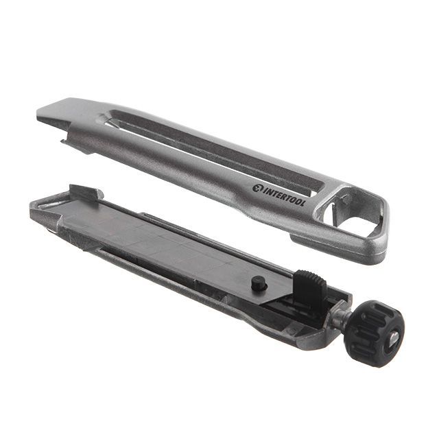 Нож сегментный 18 мм, металлический, усиленный, винтовая фиксация INTERTOOL HT-0512