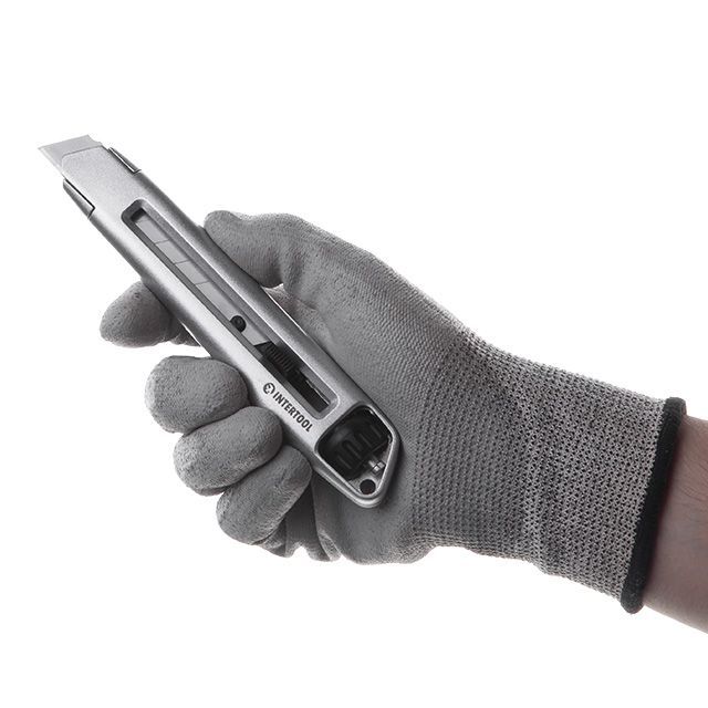 Нож сегментный 18 мм, металлический, усиленный, винтовая фиксация INTERTOOL HT-0512