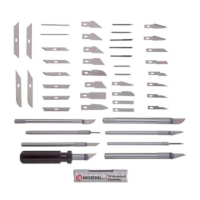 Набор скальпелей 56 ед. в пластиковом кейсе INTERTOOL HT-0530