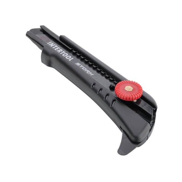 Нож сегментный 18 мм, для линолеума, металлическая направляющая, винтовая фиксация, STORM INTERTOOL HT-0539