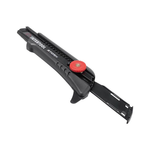 Нож сегментный 18 мм, для линолеума, металлическая направляющая, винтовая фиксация, STORM INTERTOOL HT-0539