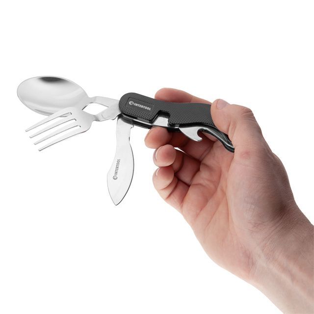 Мультитул туристический 5 в 1, чехол INTERTOOL HT-0543