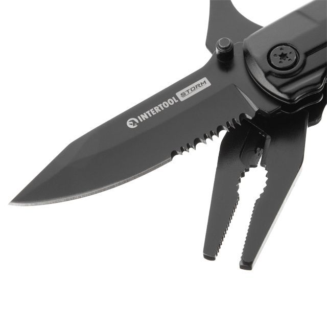 Мультиинструмент STORM 8 в 1 с чехлом, Blackstone INTERTOOL HT-0545