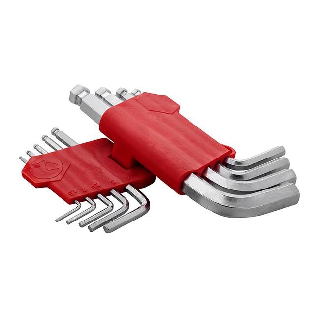 Набор Г-образных шестигранных ключей с шарообразным наконечником, 9 ед., 1,5-10 мм, Cr-V, Small INTERTOOL HT-0605