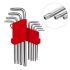 Набор Г-образных ключей TORX удлиненных с отверстием 9 ед., Т10-Т50, Cr-V INTERTOOL HT-0606