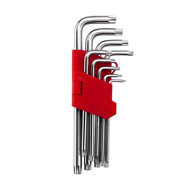 Набор Г-образных ключей TORX удлиненных 9 ед., Т10-Т50, Cr-V INTERTOOL HT-0608