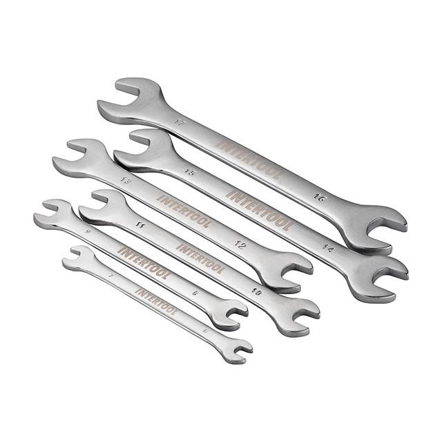 Набор рожковых ключей 6 ед., 6-17 мм, Cr-V INTERTOOL HT-1001