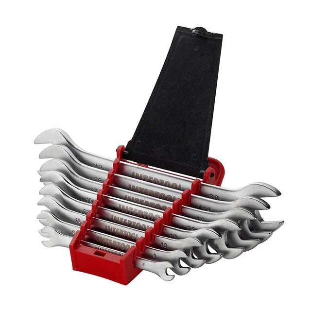 Набор рожковых ключей 8 ед., 6-22 мм, Cr-V INTERTOOL HT-1002