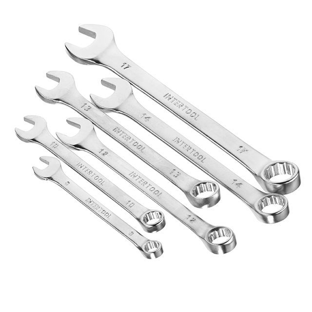 Набор ключей комбинированных 6 ед., 8-17 мм, Cr-V INTERTOOL HT-1201