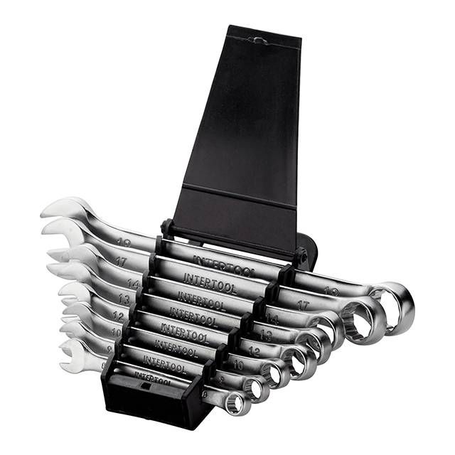 Набор ключей комбинированных 8 ед., 8-19 мм, Cr-V INTERTOOL HT-1202