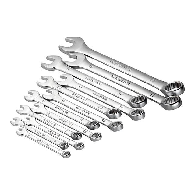 Набор ключей комбинированных 12 ед., 6-22 мм, Cr-V INTERTOOL HT-1203