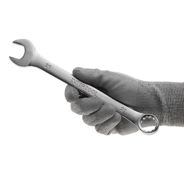 Ключ комбинированный 21 мм, Cr-V INTERTOOL HT-1221