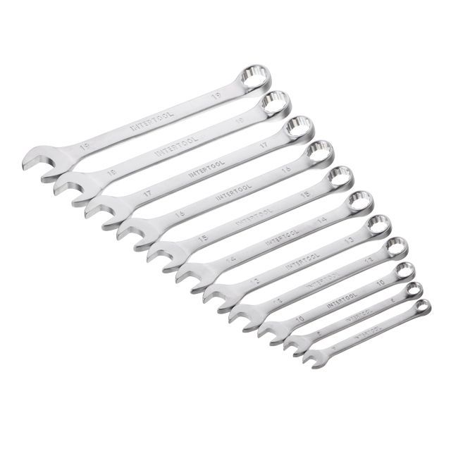 Набор ключей комбинированных 11 ед., 7-19 мм, Cr-V INTERTOOL HT-1250