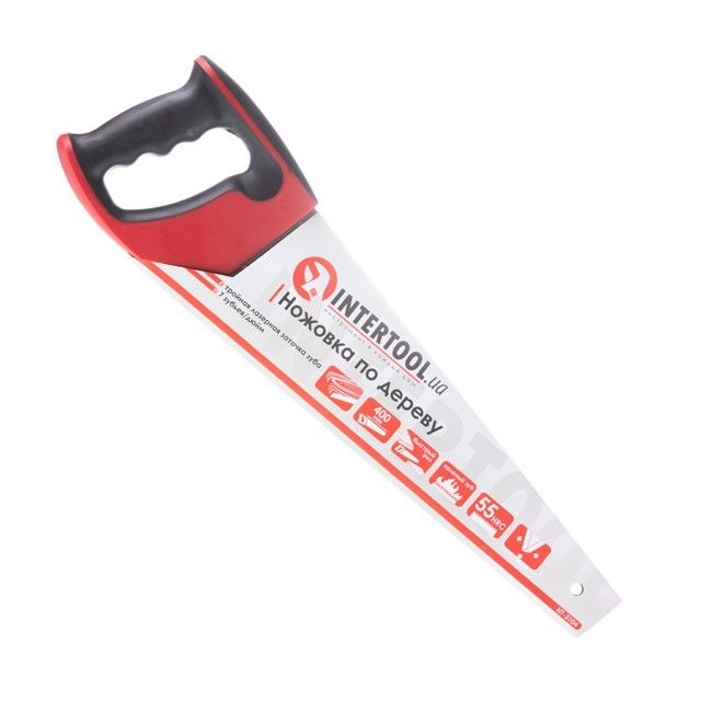 Ножовка по дереву 400 мм, с каленым зубом, тройная заточка INTERTOOL HT-3104