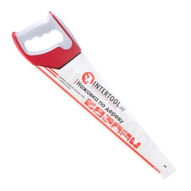 Ножовка по дереву 450 мм, с каленым зубом, тройная заточка INTERTOOL HT-3162