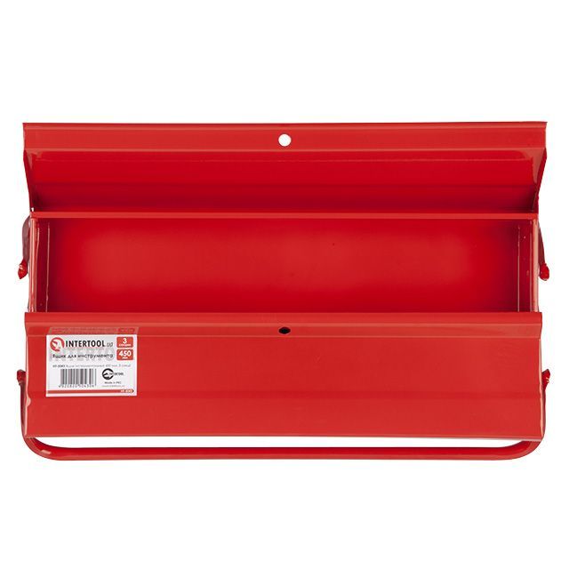 Ящик для инструментов металлический 450 мм, 3 секции INTERTOOL HT-5043
