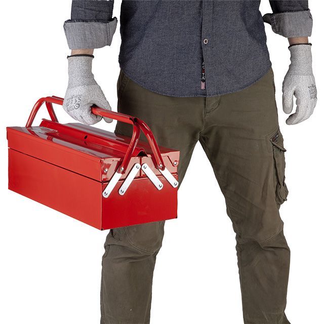 Ящик для инструментов металлический 450 мм, 3 секции INTERTOOL HT-5043