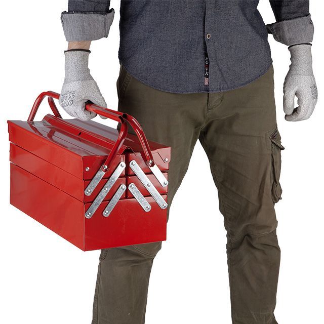 Ящик для инструментов металлический 450 мм, 5 секций INTERTOOL HT-5045