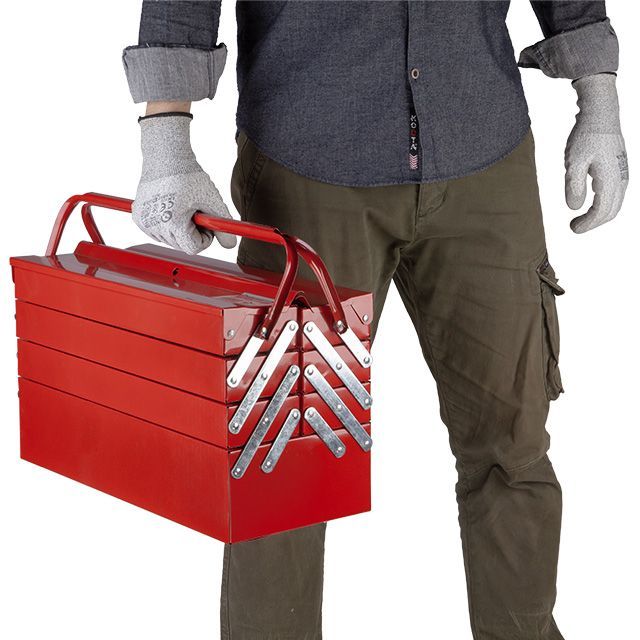 Ящик для инструментов металлический 450 мм, 7 секций INTERTOOL HT-5047