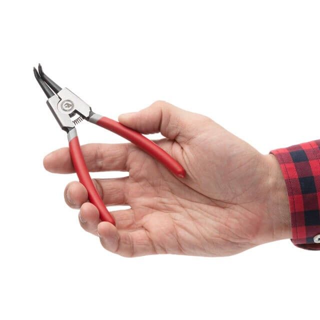 Щипцы для снятия и установки стопорных колец 150 мм, изогнутые на разжим INTERTOOL HT-7008