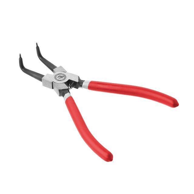 Щипцы для снятия стопорных колец 180 мм, изогнутые на сжим INTERTOOL HT-7012