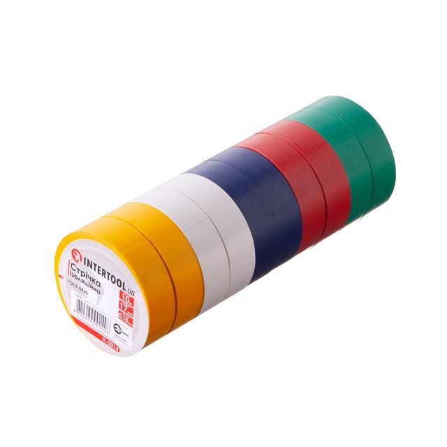 Лента изоляционная 10 м, 17*0,15 мм, цветная (уп. 10 ед.) INTERTOOL IT-0014