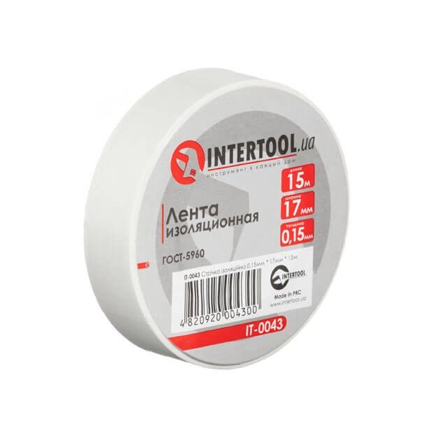 Лента изоляционная 15 м, 17*0.15 мм, белая INTERTOOL IT-0043