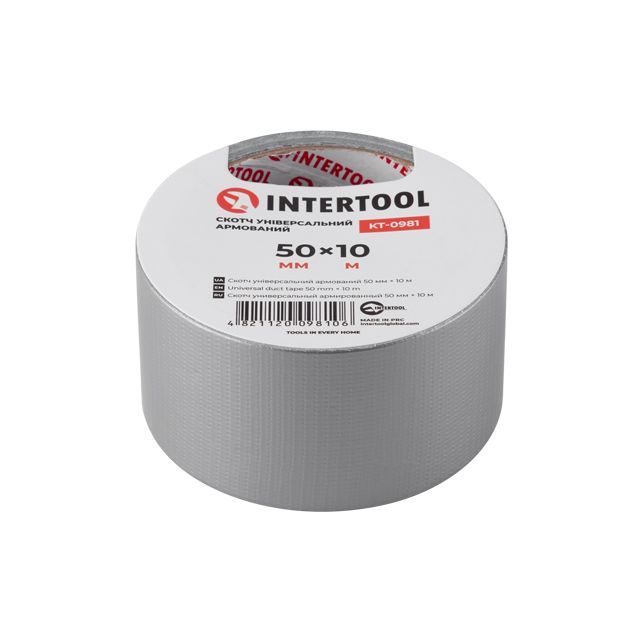 Скотч универсальный армированный 50 мм*10 м INTERTOOL KT-0981