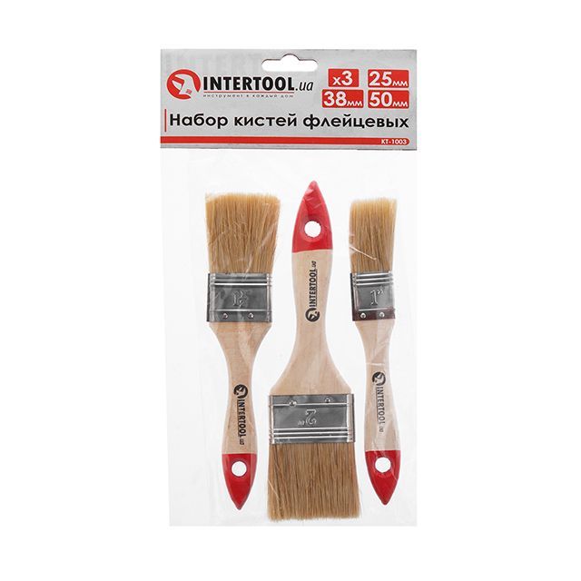 Набор кистей флейцевых 25, 38, 50 мм, 3 ед. INTERTOOL KT-1003