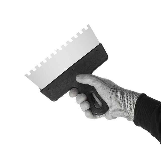 Шпатель из нержавеющей стали 200 мм, зубья 8*8 мм INTERTOOL KT-2208