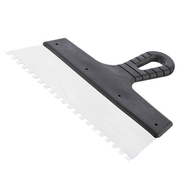 Шпатель из нержавеющей стали 250 мм, зубья 6*6 мм INTERTOOL KT-2256