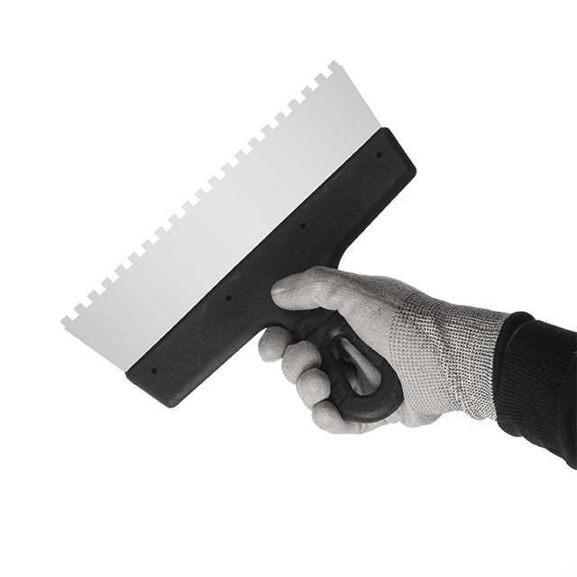 Шпатель из нержавеющей стали 250 мм, зубья 6*6 мм INTERTOOL KT-2256