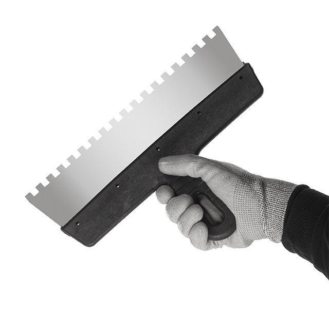 Шпатель из нержавеющей стали 300 мм, зубья 8*8 мм INTERTOOL KT-2308